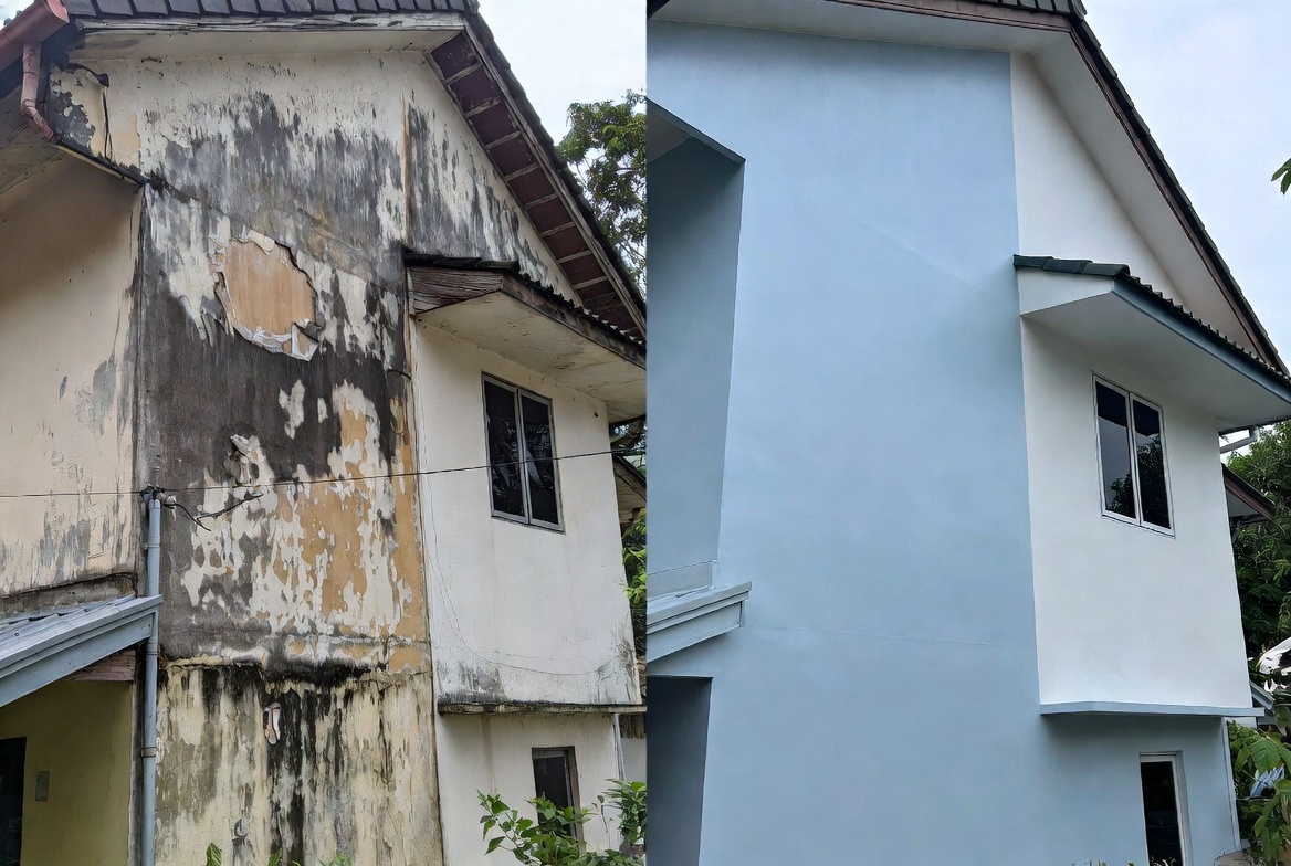 Landed house painting before and after